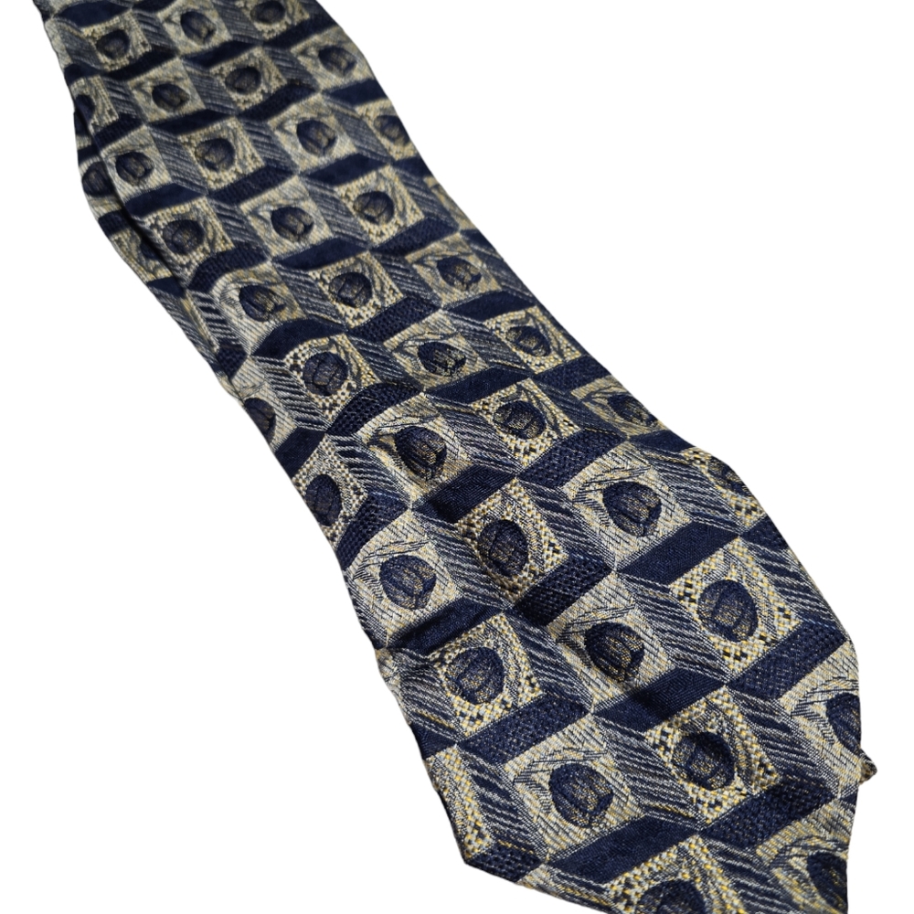 Tino Cojura 100% Silk Necktie Blue and Cream Italy